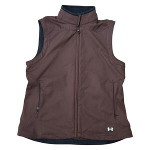 Under Armour Performance Golf Vest Men’s Medium Brown Full Zip Wind Resistant